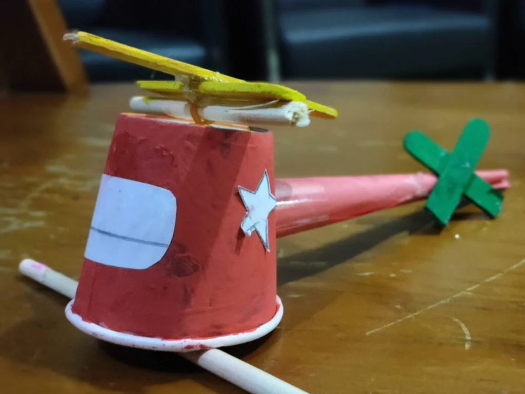 Craftwork: A Helicopter using paper cup