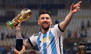 Messi with FIFA Cup